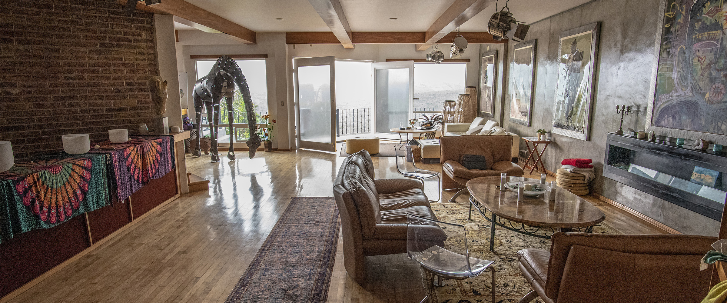 A lounge inside The Mission Within's retreat house outside Tijuana